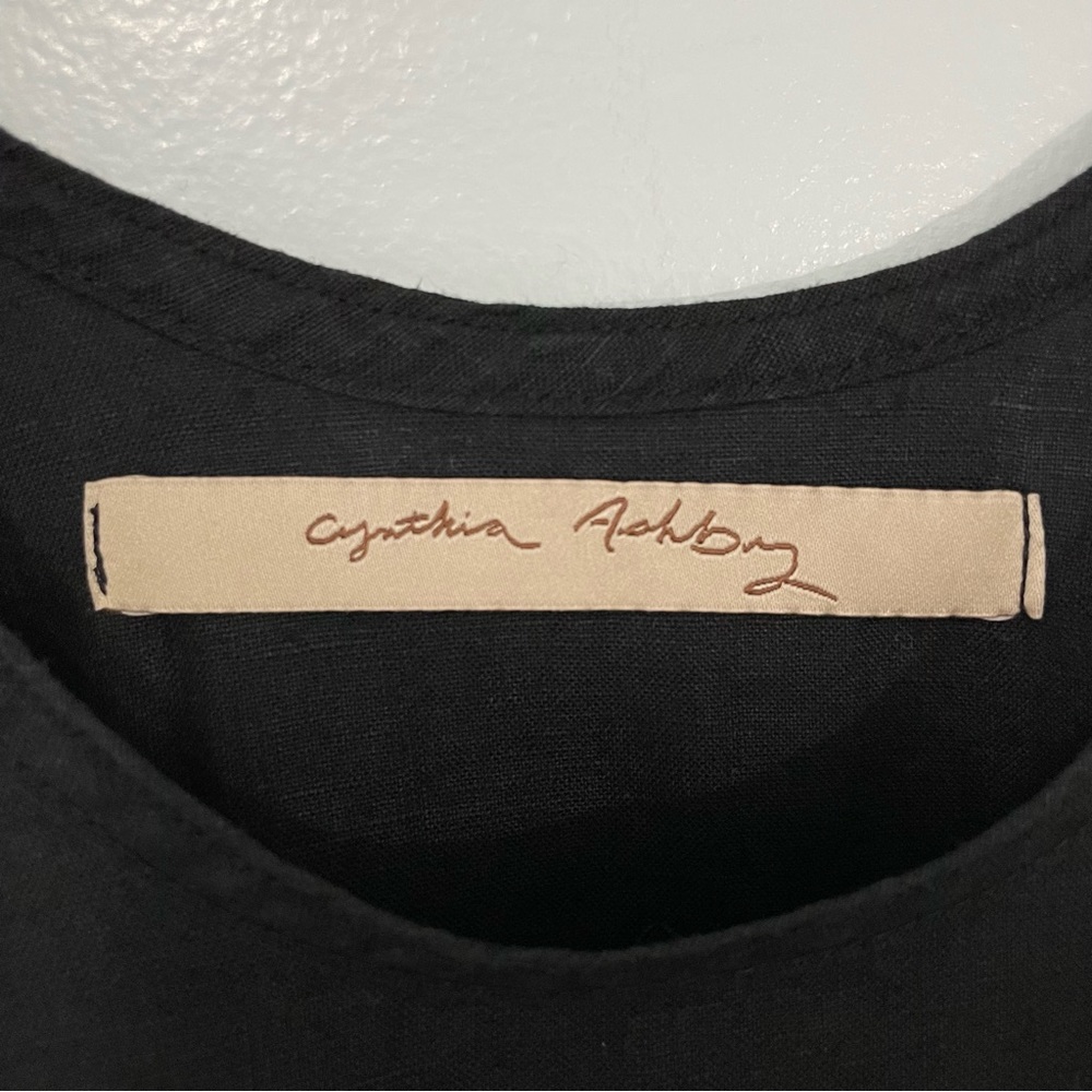 Cynthia Ashby Black Linen Tank Dress Size S - Picture 7 of 9